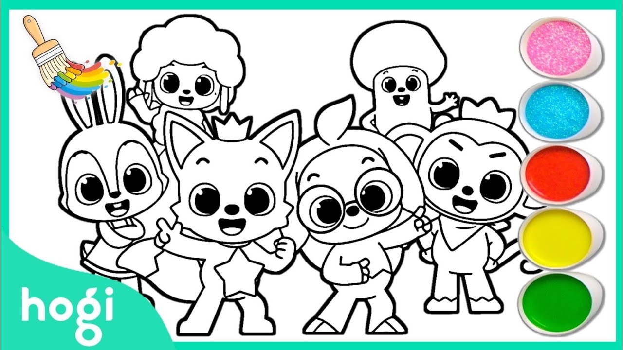 Coloring Hogi Pinkfong Easy Popular Coloring Art For Kids All Characters Episode 31 YouTube