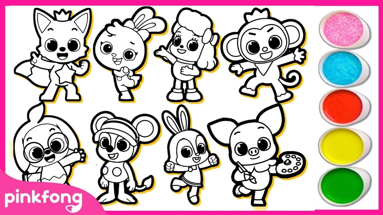 pinkfong and hogi coloring pages