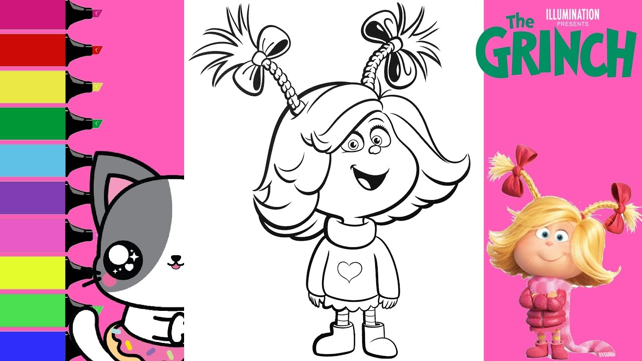 Coloring How The Grinch Stole Christmas Cindy Lou Who Coloring Book Page Sprinkled Donuts JR YouTube