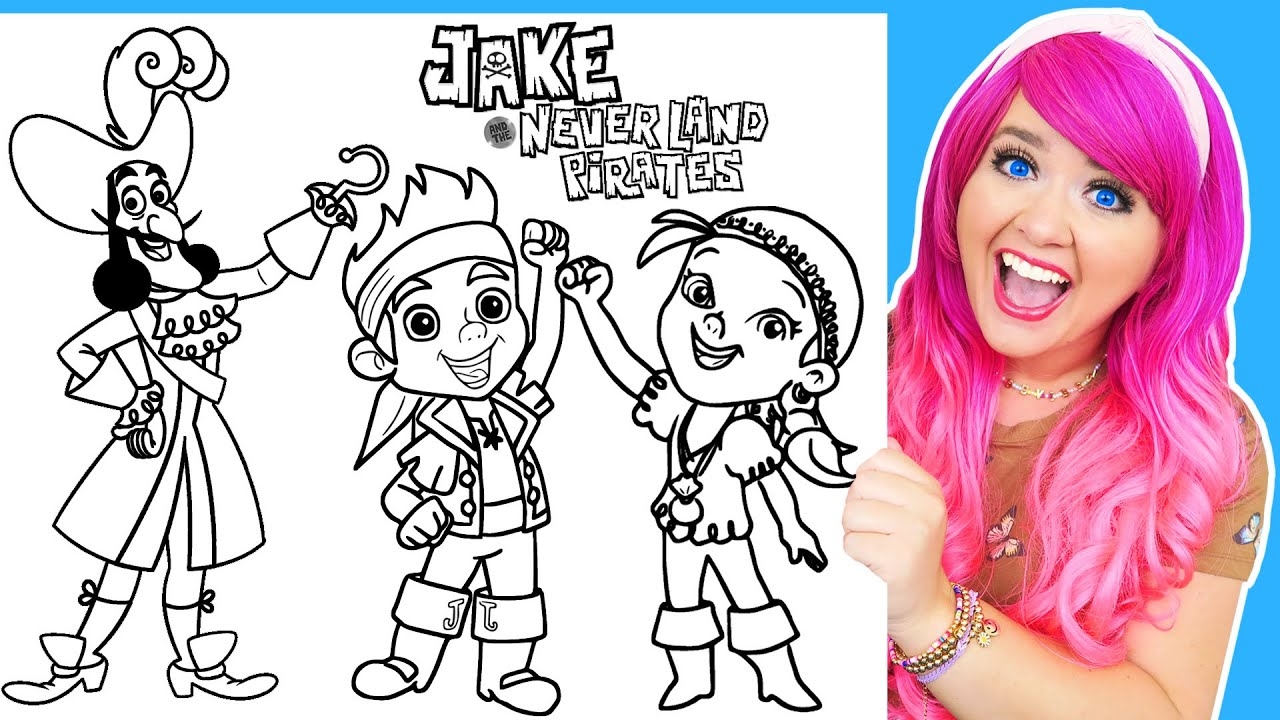 Coloring Jake And The Neverland Pirates Coloring Pages Prismacolor Markers YouTube