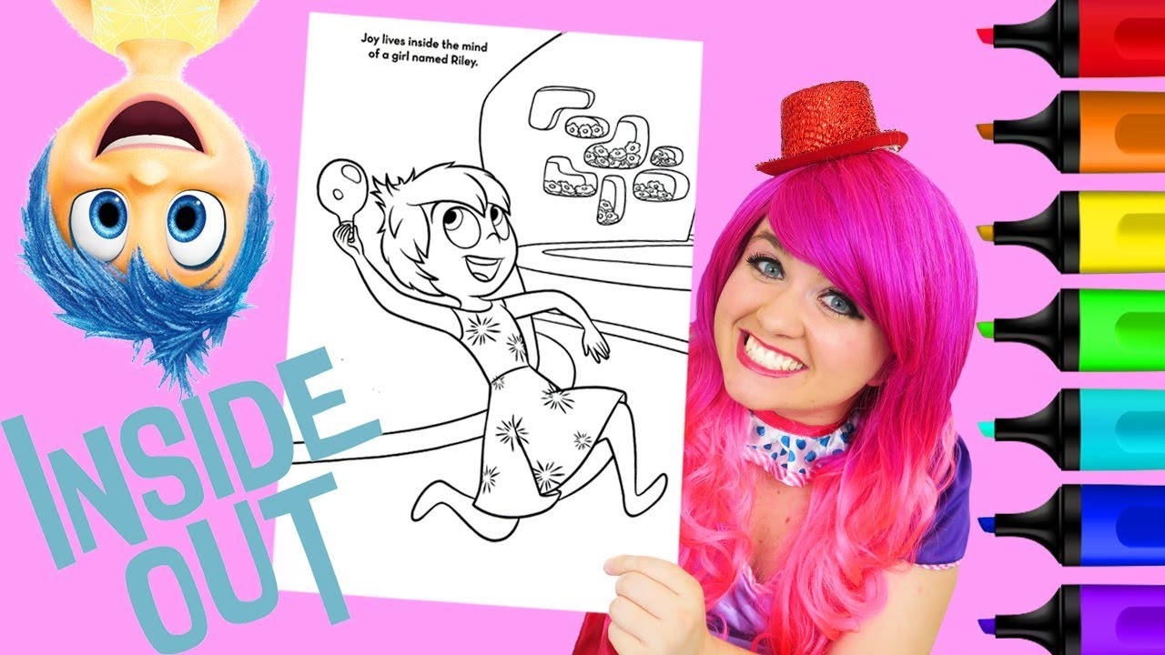 Coloring Joy Inside Out Coloring Book Page Colored Markers Prismacolor KiMMi THE CLOWN YouTube