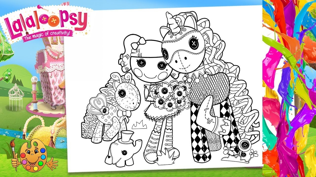 Coloring Lalaloopsy Peanut Big Top Elephant And Pony Checkers Coloring Book Pages YouTube