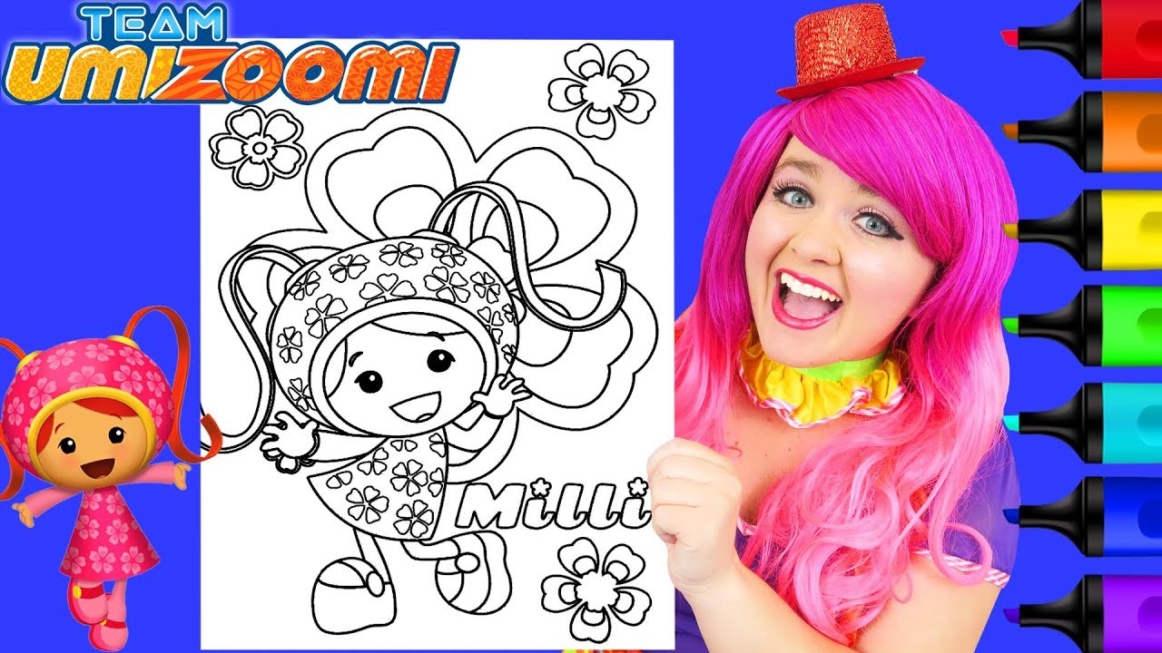 Coloring Milli Team Umizoomi Coloring Page Prismacolor Paint Markers KiMMi THE CLOWN YouTube