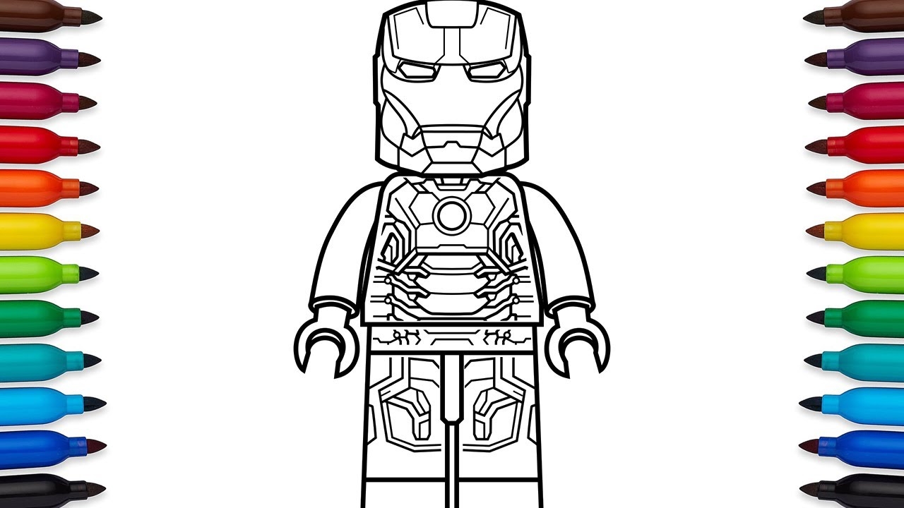 lego iron man coloring pages