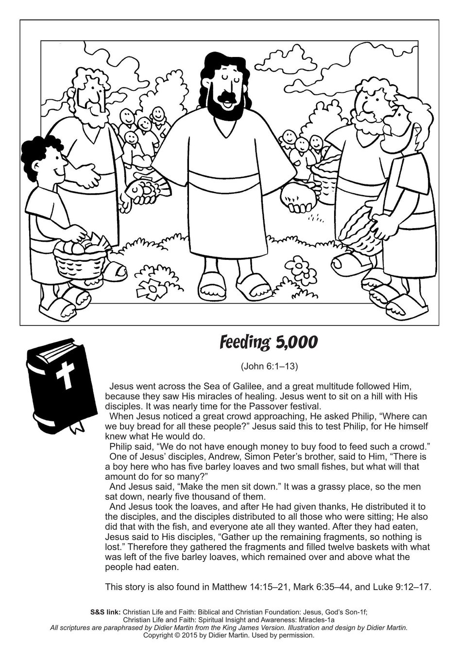 jesus feeding 5000 coloring page