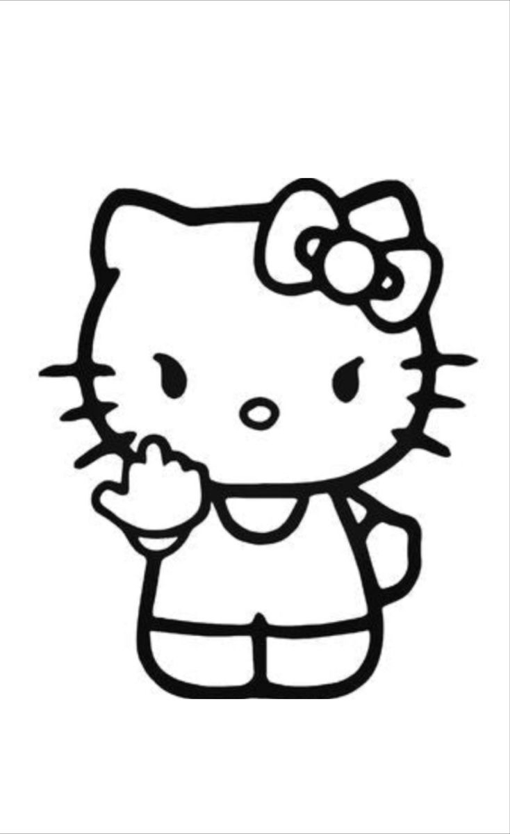 hello kitty coloring pages emo