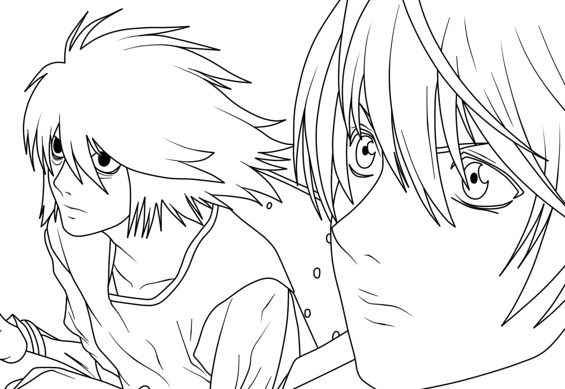 coloring pages of death note