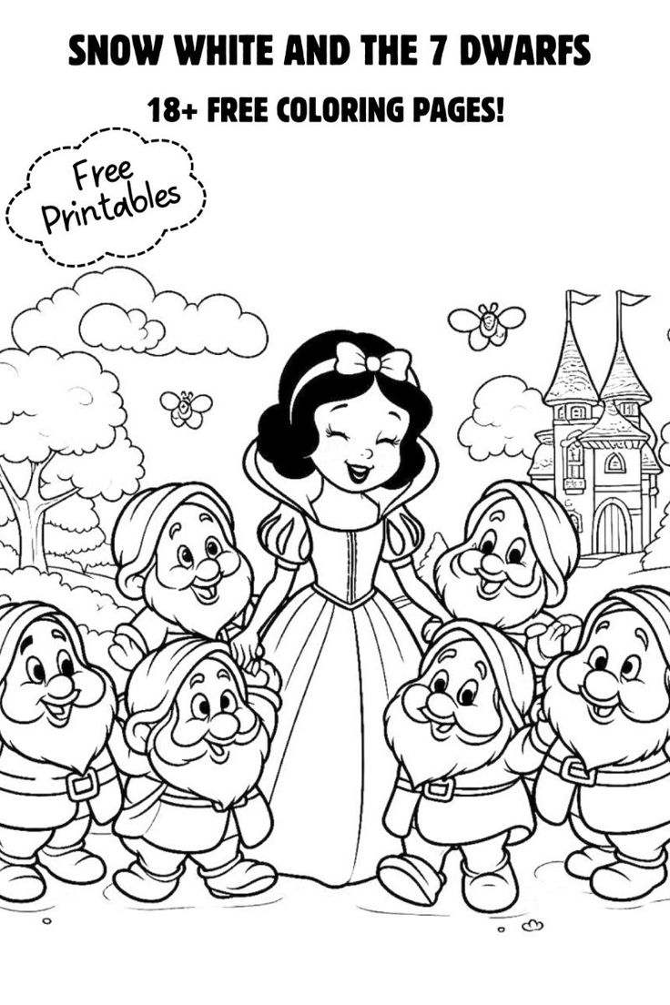 coloring pages snow white