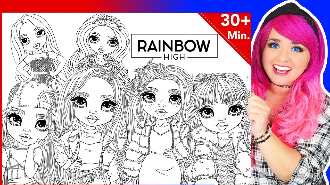 Coloring Rainbow High Dolls Coloring Pages Bella Amaya Skyler Poppy Violet Ruby Coloring YouTube