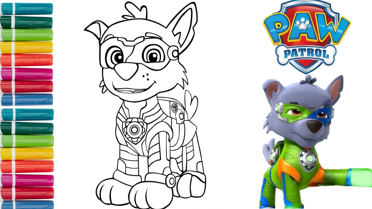 rocky paw patrol coloring page