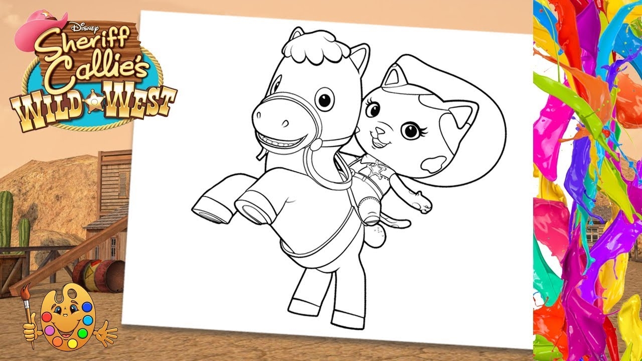 Coloring Sheriff Callie s Wild West Sheriff Callie Sparky Coloring Pages Coloring Book YouTube