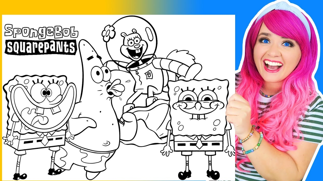spongebob and sandy coloring pages