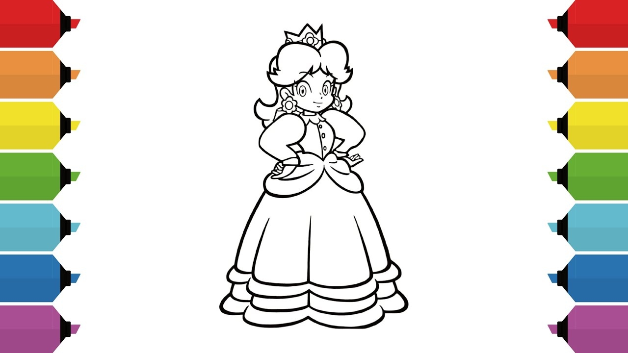 Coloring Super Mario Princess Daisy Coloring Page YouTube