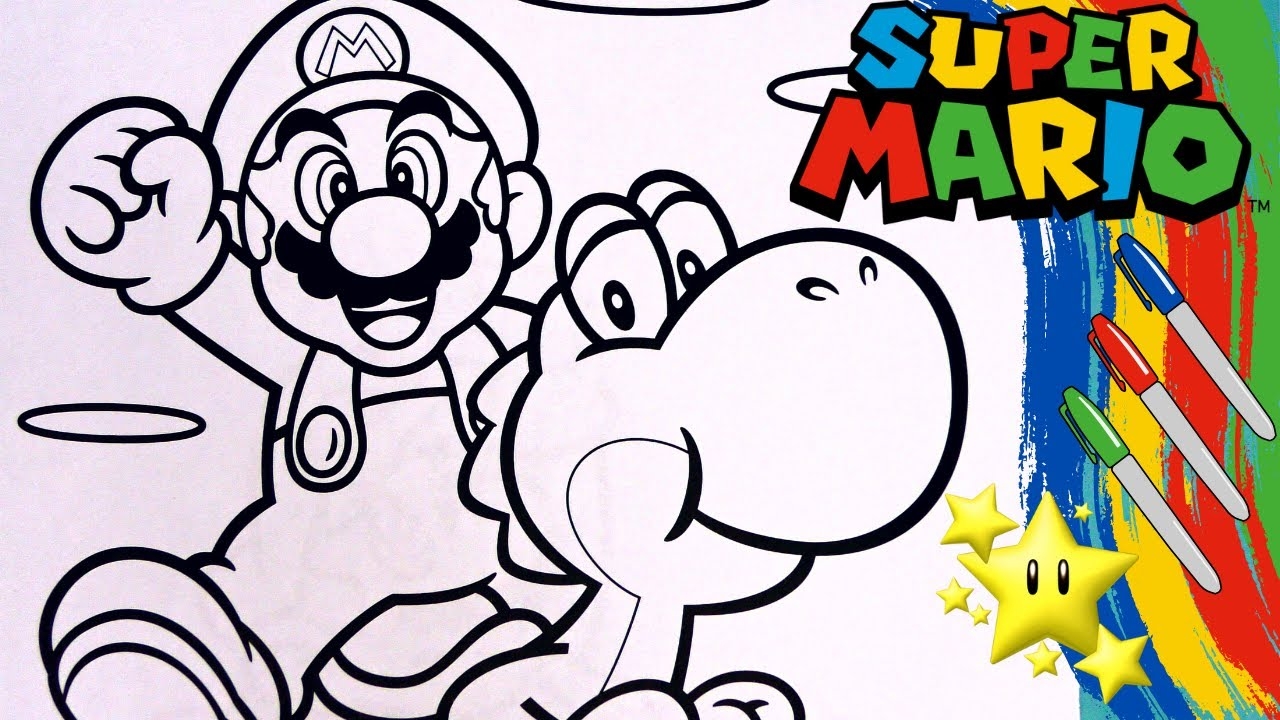 super mario yoshi coloring pages