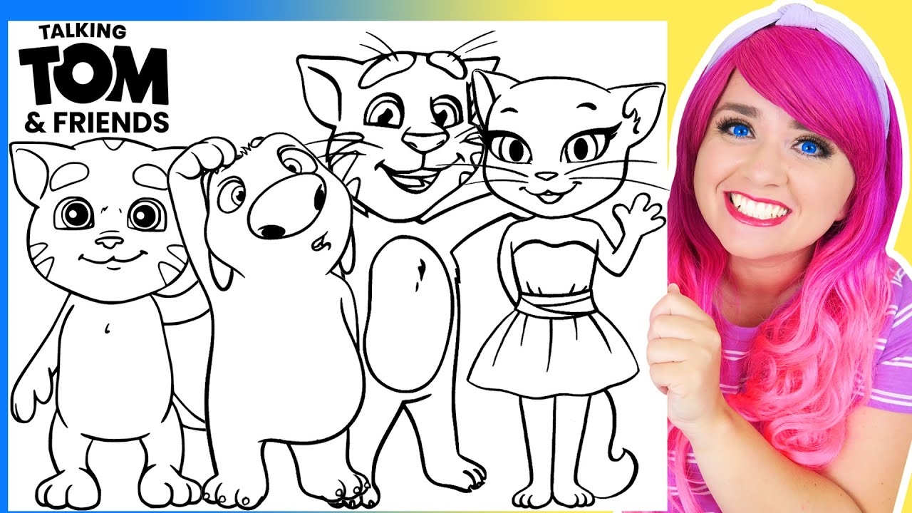 Coloring Talking Tom Friends Coloring Pages Talking Tom Talking Angela Talking Ginger Hank YouTube