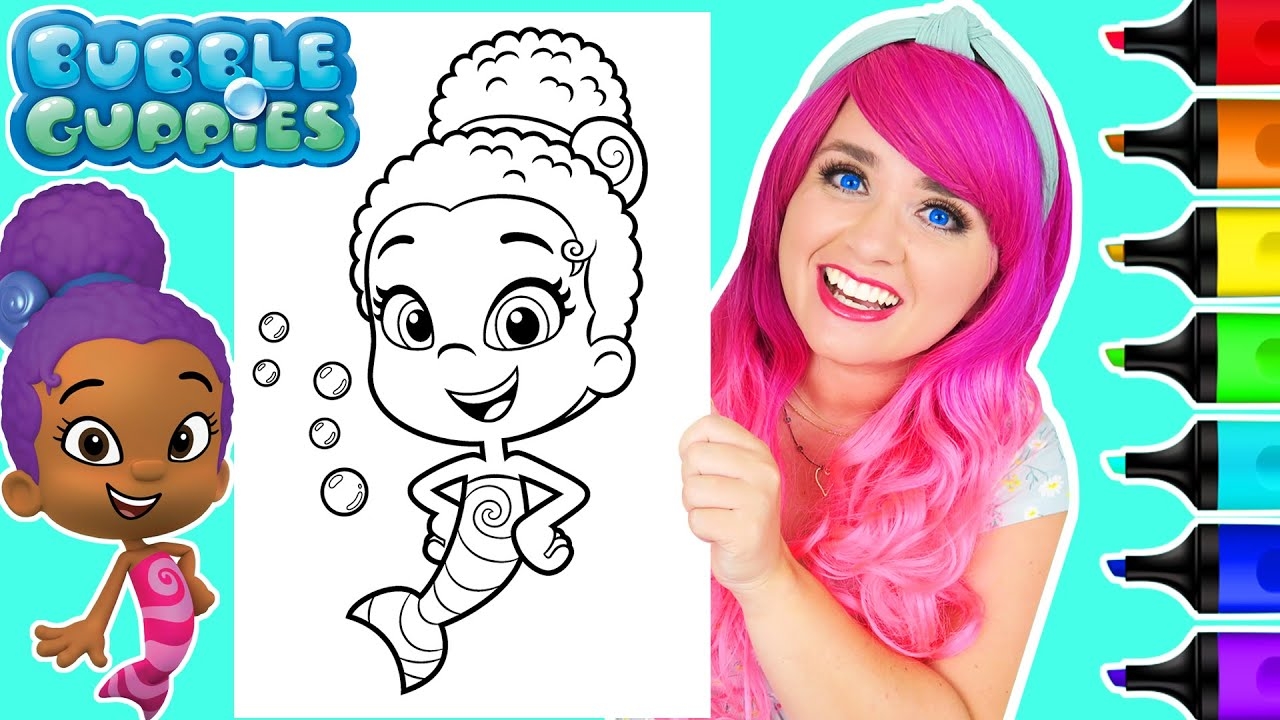 Coloring Zooli Bubble Guppies Coloring Page Ohuhu Art Markers YouTube