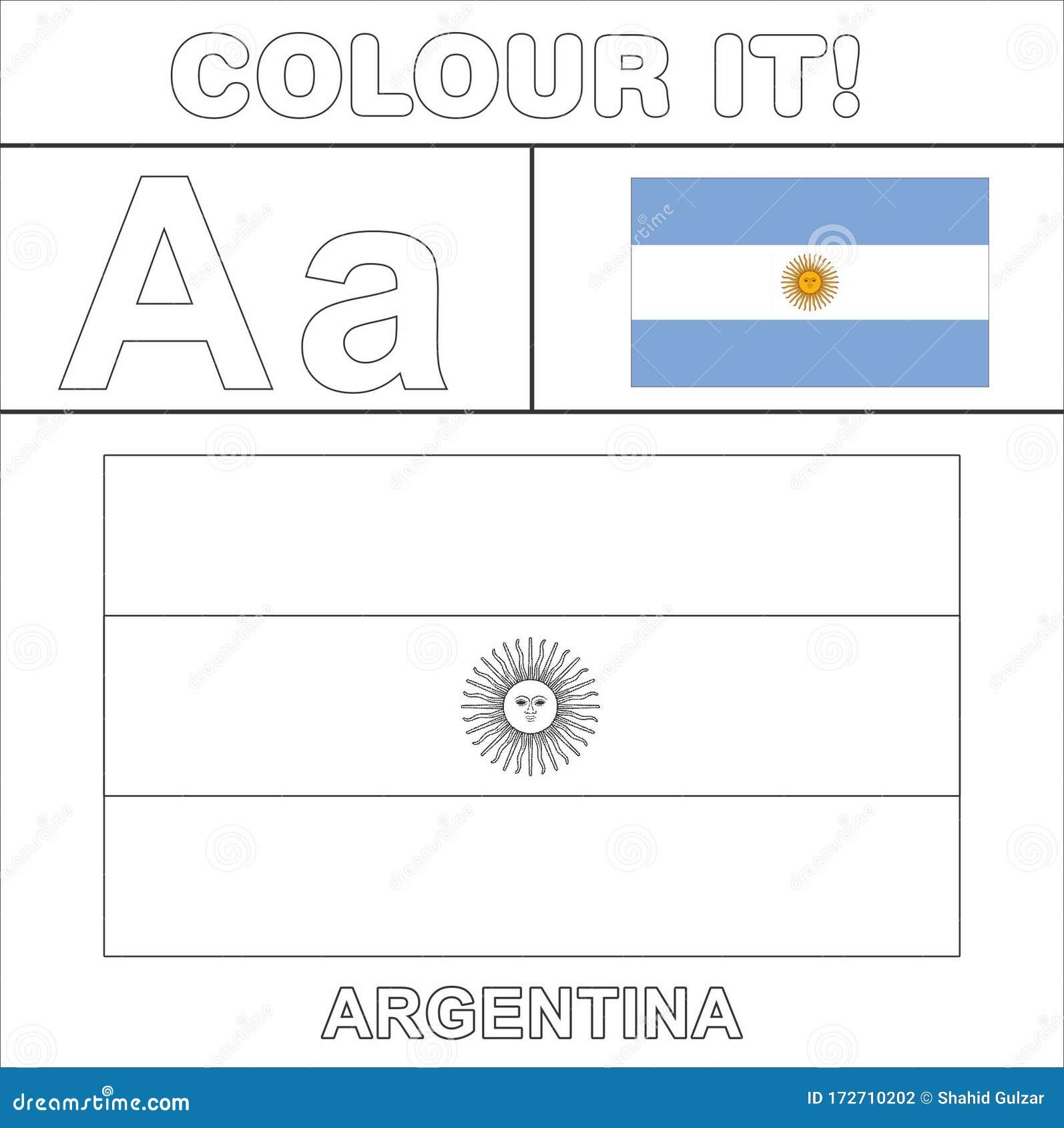 flag of argentina coloring page