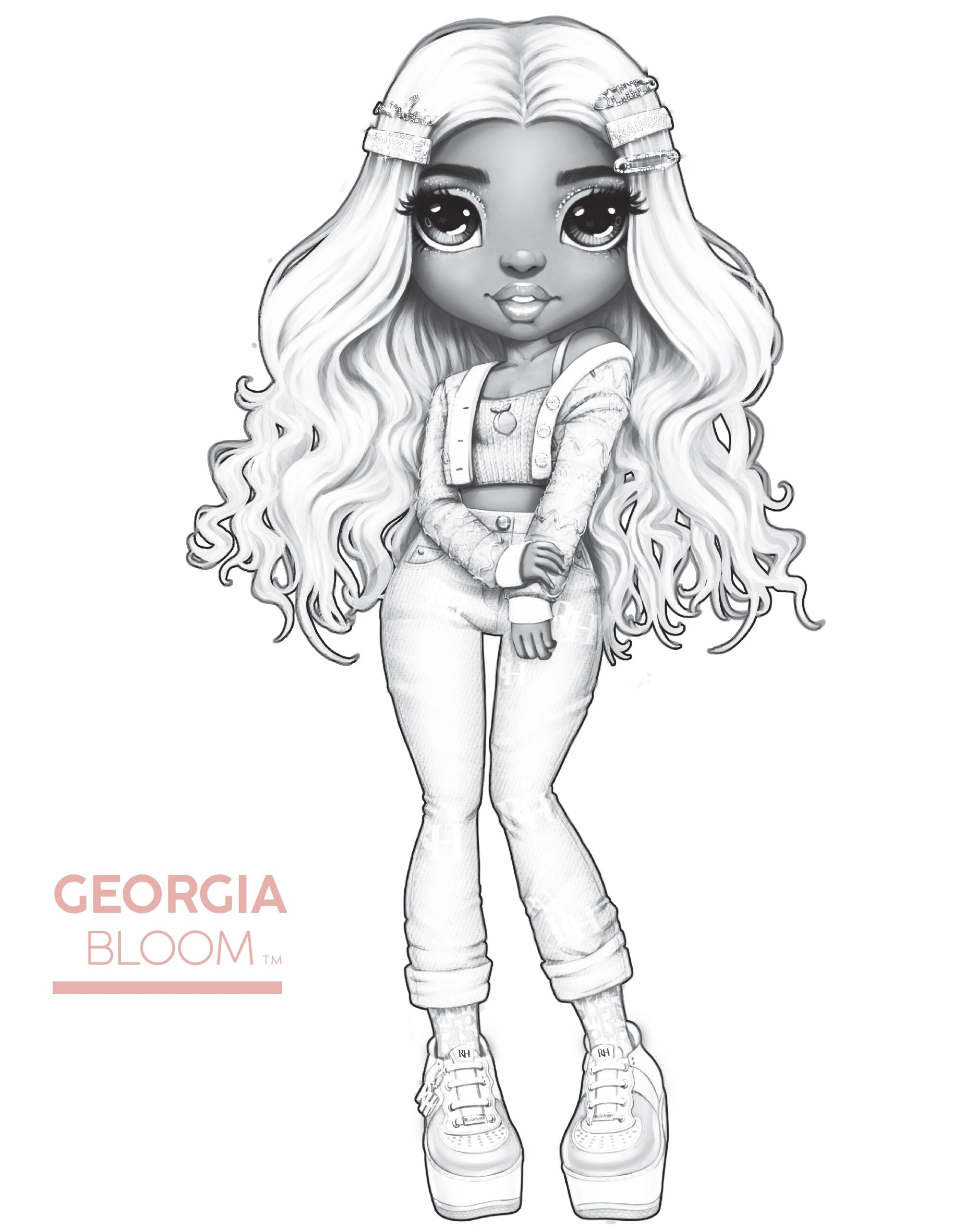 rainbow high doll coloring pages