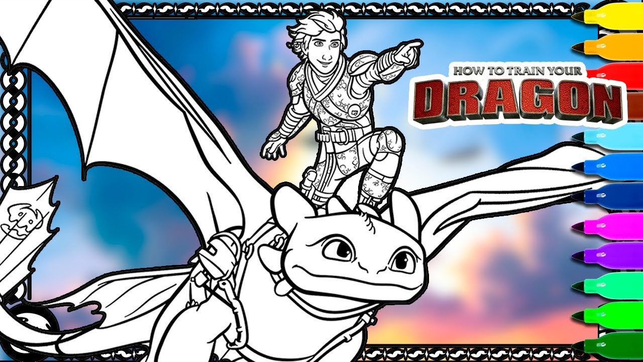 Colouring Toothless And Hiccup How To Train Your Dragon Pages YouTube