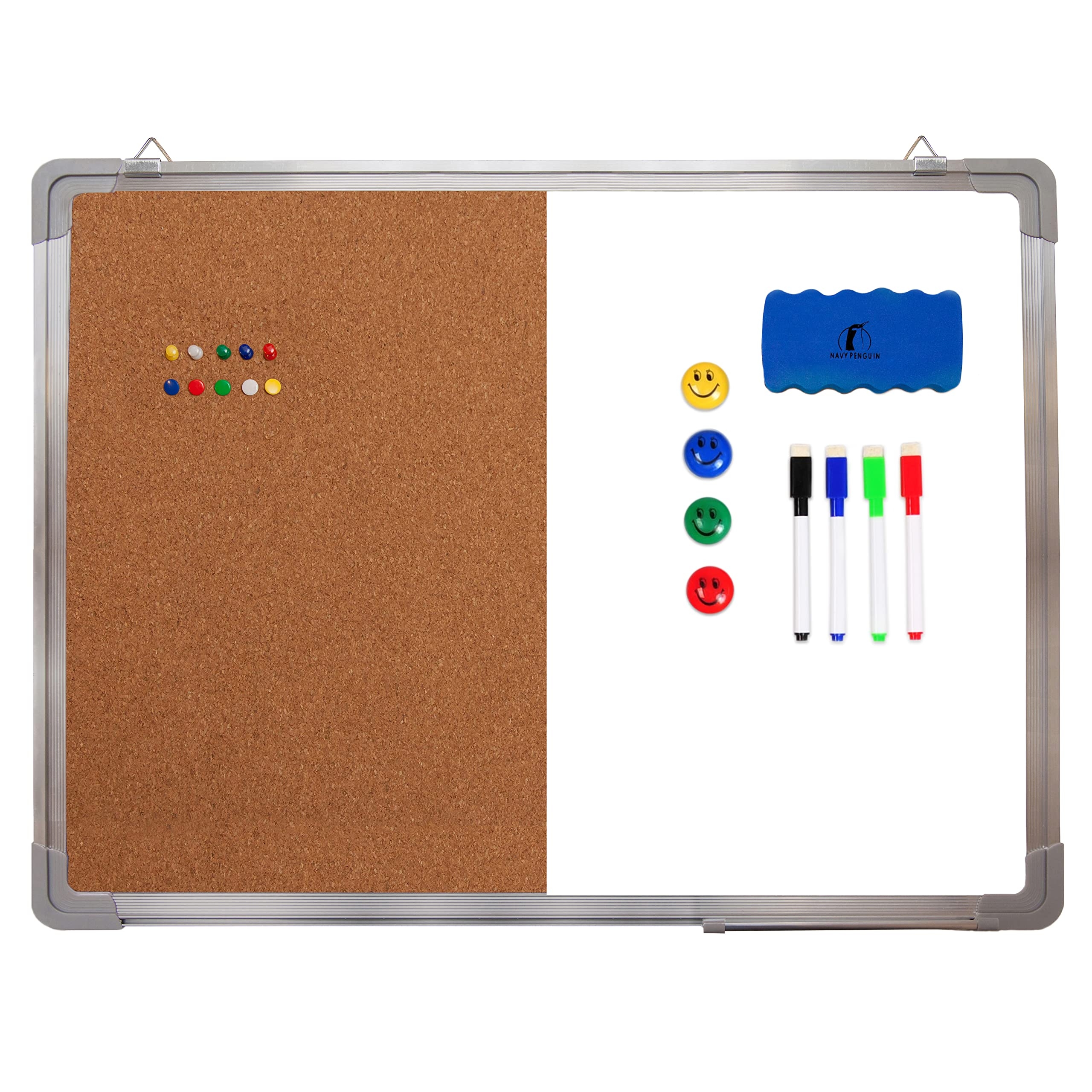 cork board and whiteboard combo