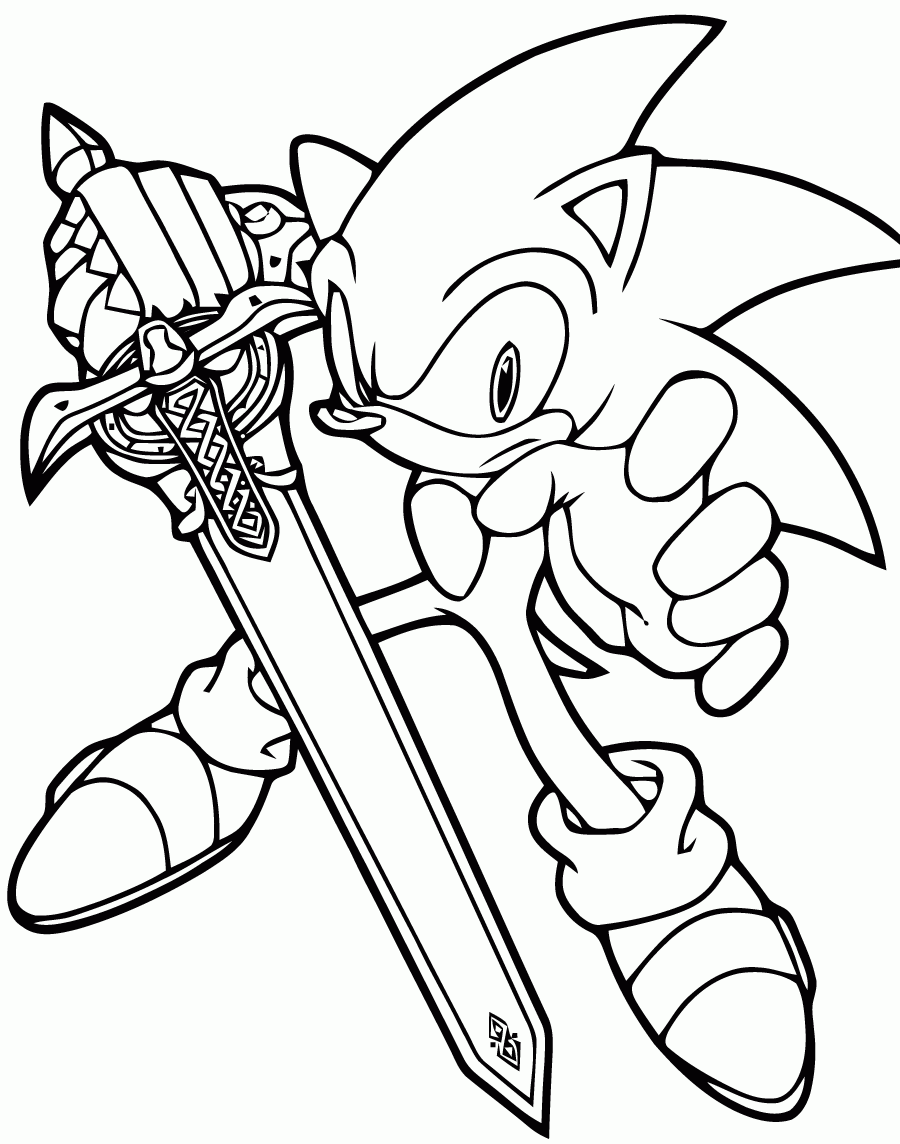 Con Una Espada P ginas De Sonic Para Imprimir