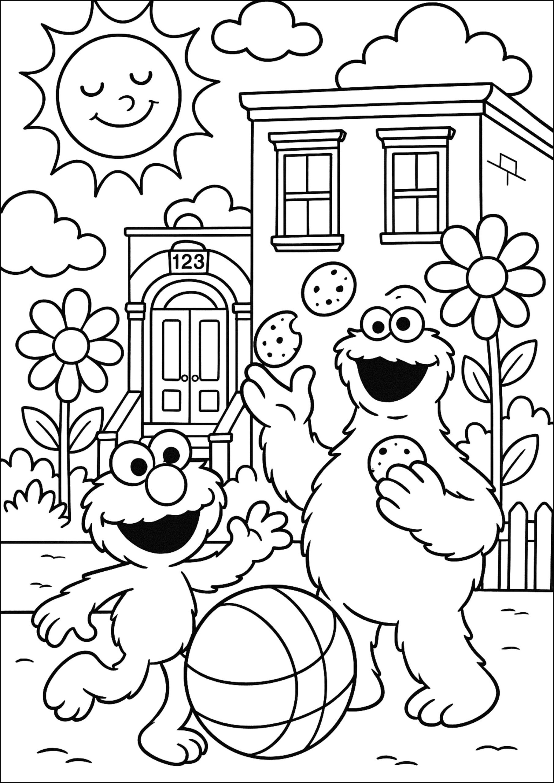 elmo sesame street coloring pages