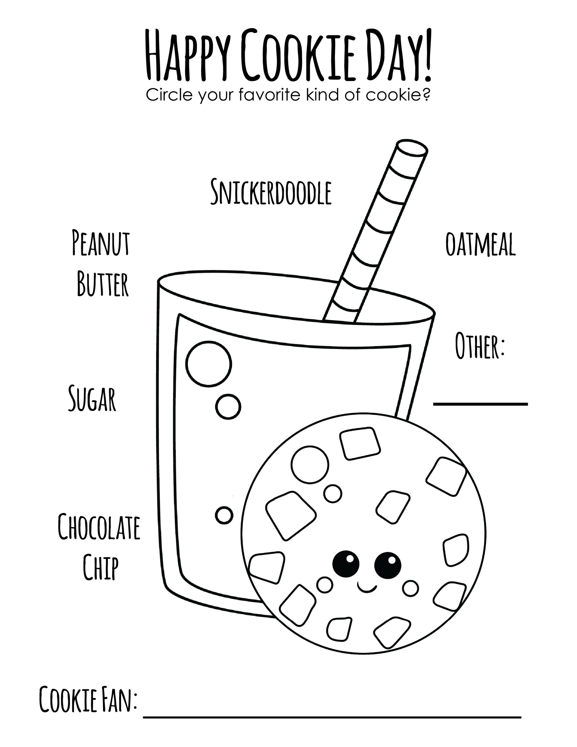 Cookies And Milk Coloring Page Primoparty