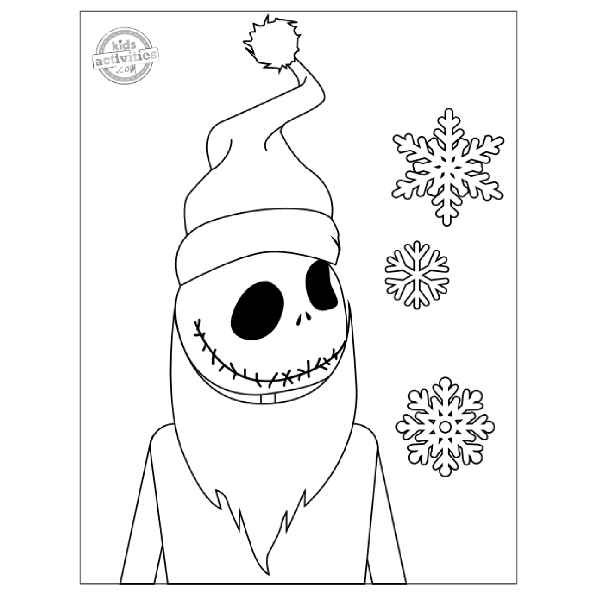 jack skellington pictures to color