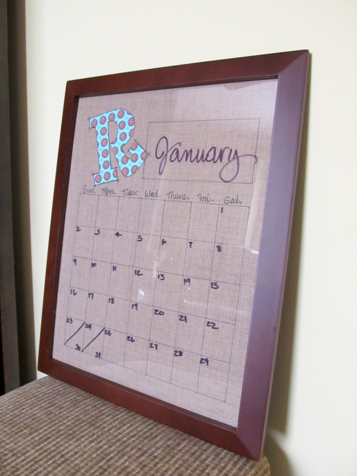 Cottage Hill Dry Erase Calendar Wall Art