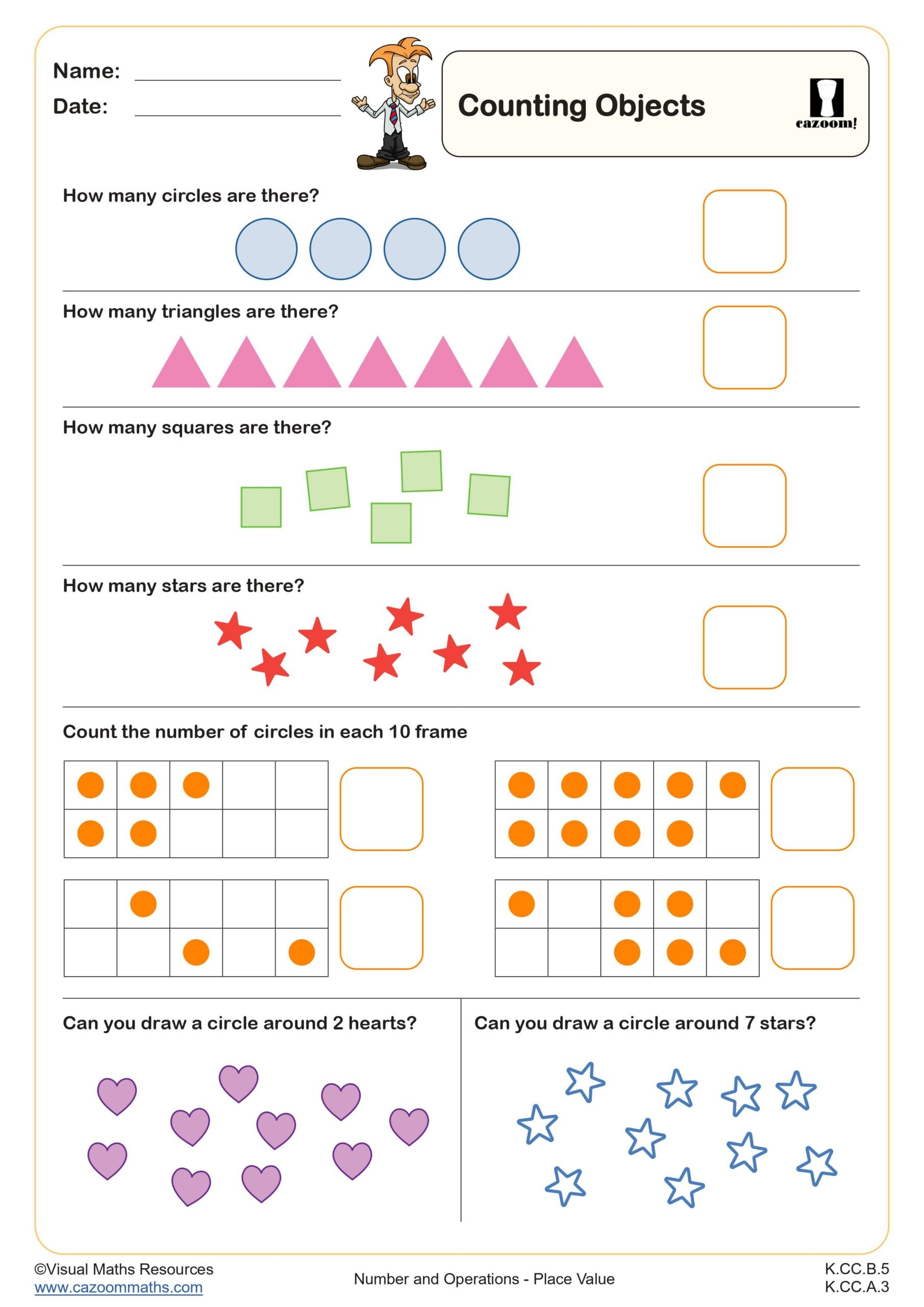 counting items worksheets