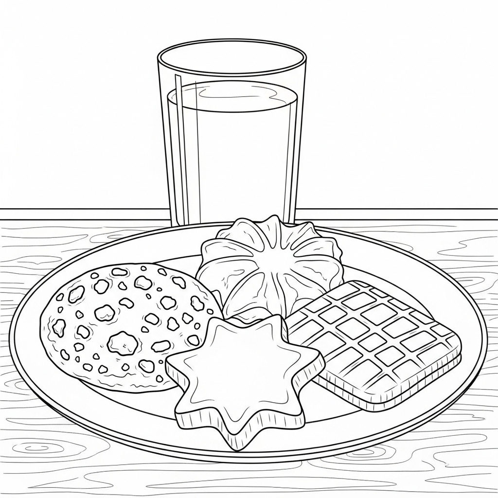 milk and cookies coloring pages