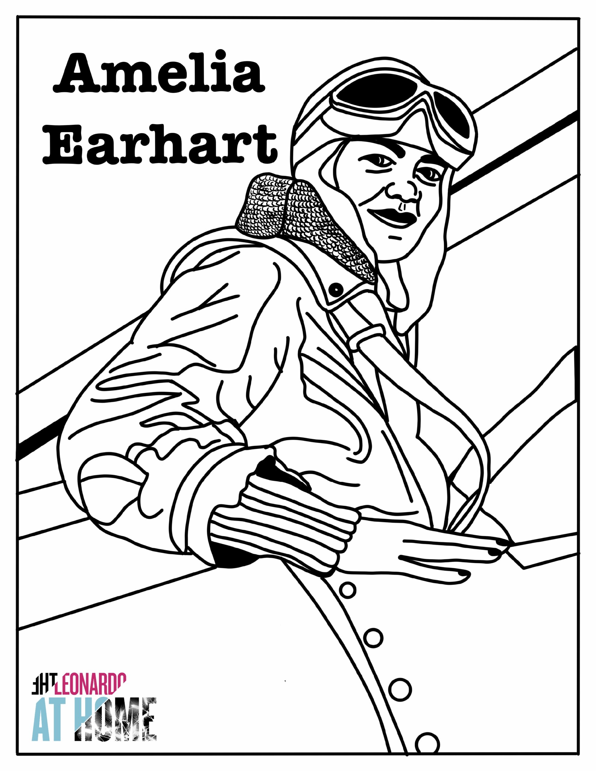 Create Connect Amelia Earhart Coloring Page The Leonardo
