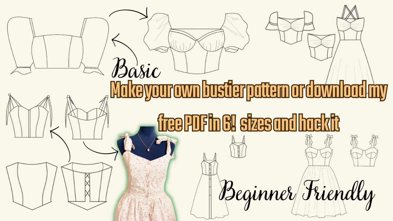 Create Your Own Bustier Pattern Download Free PDF Pattern In 6 Sizes And Hack It Into 8 Styles Anielska Aniela