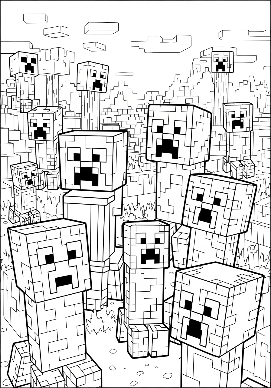 minecraft creeper pictures to color