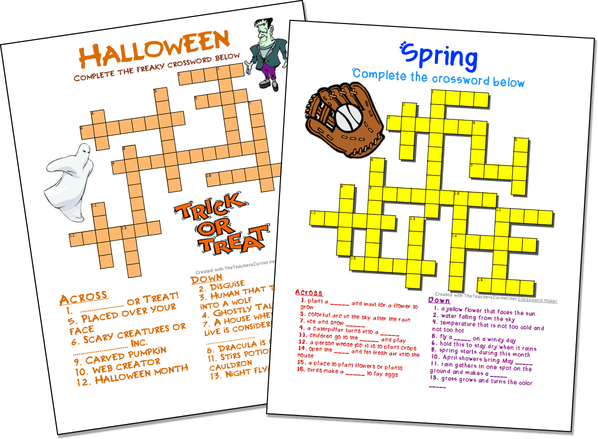 Crossword Puzzle Maker FREE World Famous From The Teacher s Corner