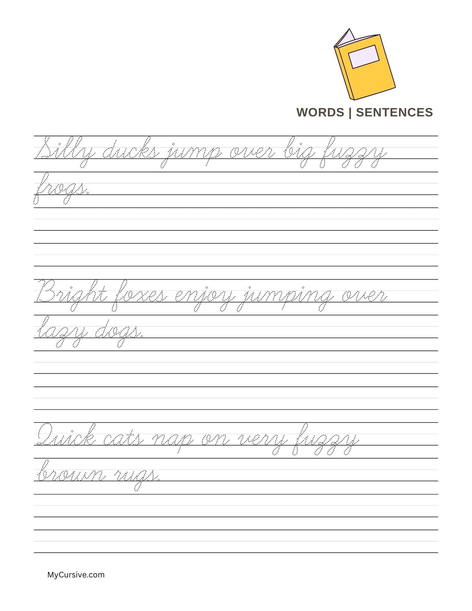 cursive practice worksheet generator