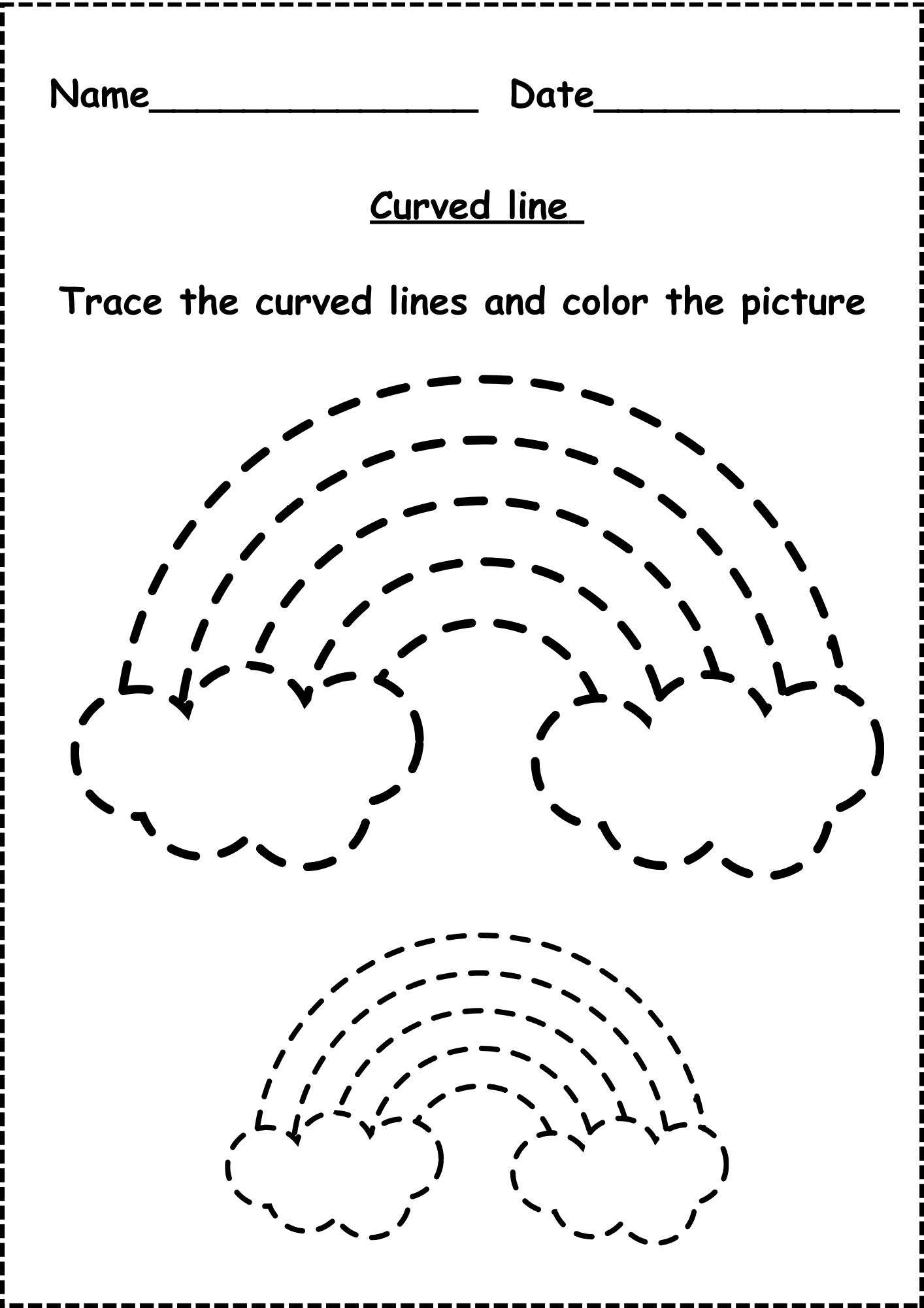 lines worksheets for kindergarten