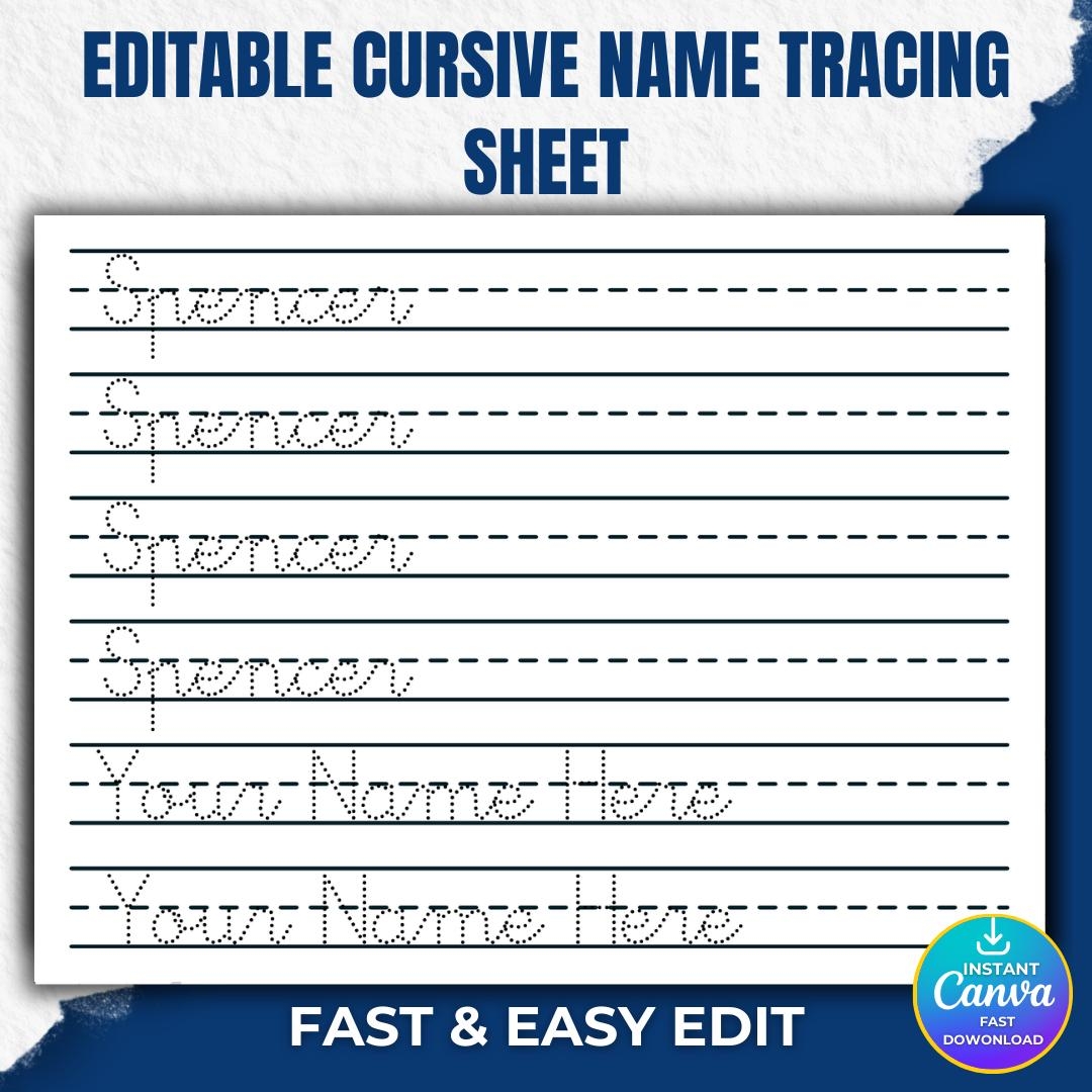 Custom Name Tracing Sheet Handwriting Practice Personalized Name Trace Handwriting Worksheet Printable Handwriting Page Kids Name Writing Etsy