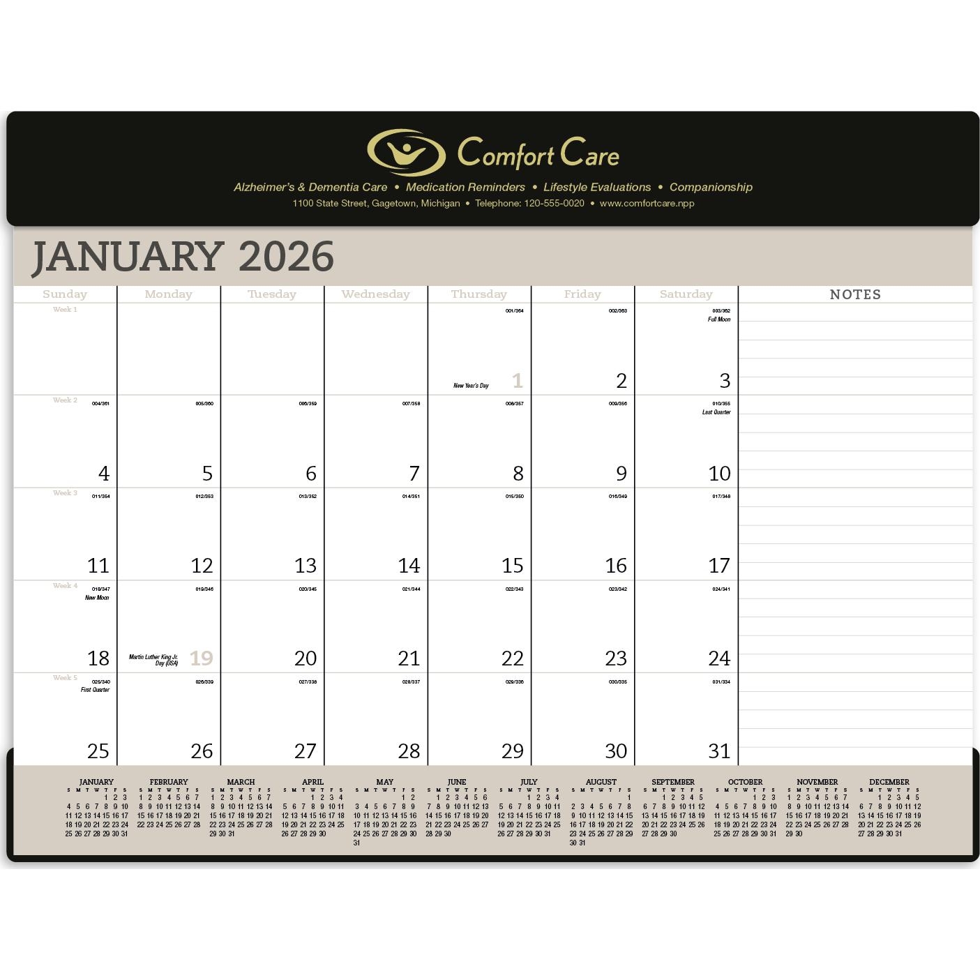 Custom Vinyl Desk Pad Calendar Planner Combos 2026 