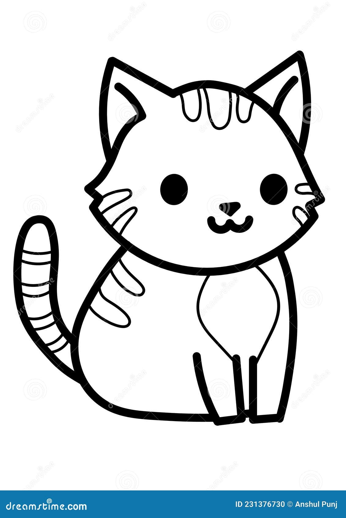 Cute Cartoon Cat Colouring Page Coloring Book Stock Illustration Illustration Of Font Brand 231376730