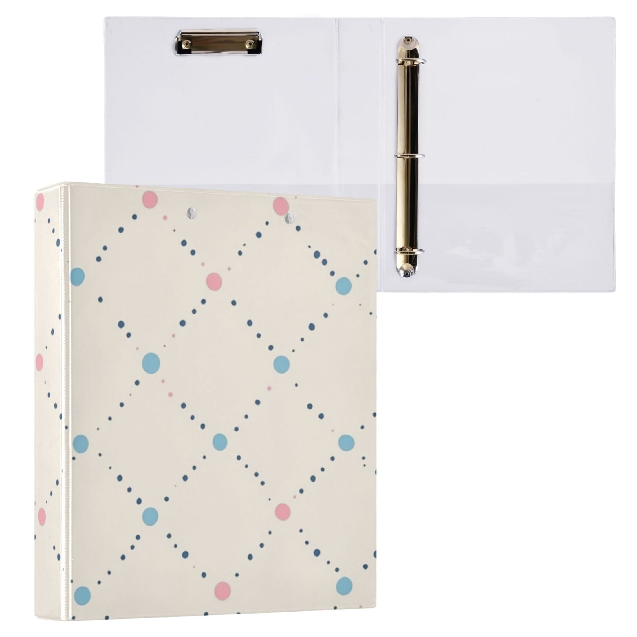 Cute Dots 3 Ring Binders 1 5 Inch Hardcover File Folders With Interior Pockets A4 Size Organizer For School Office Hospital Walmart