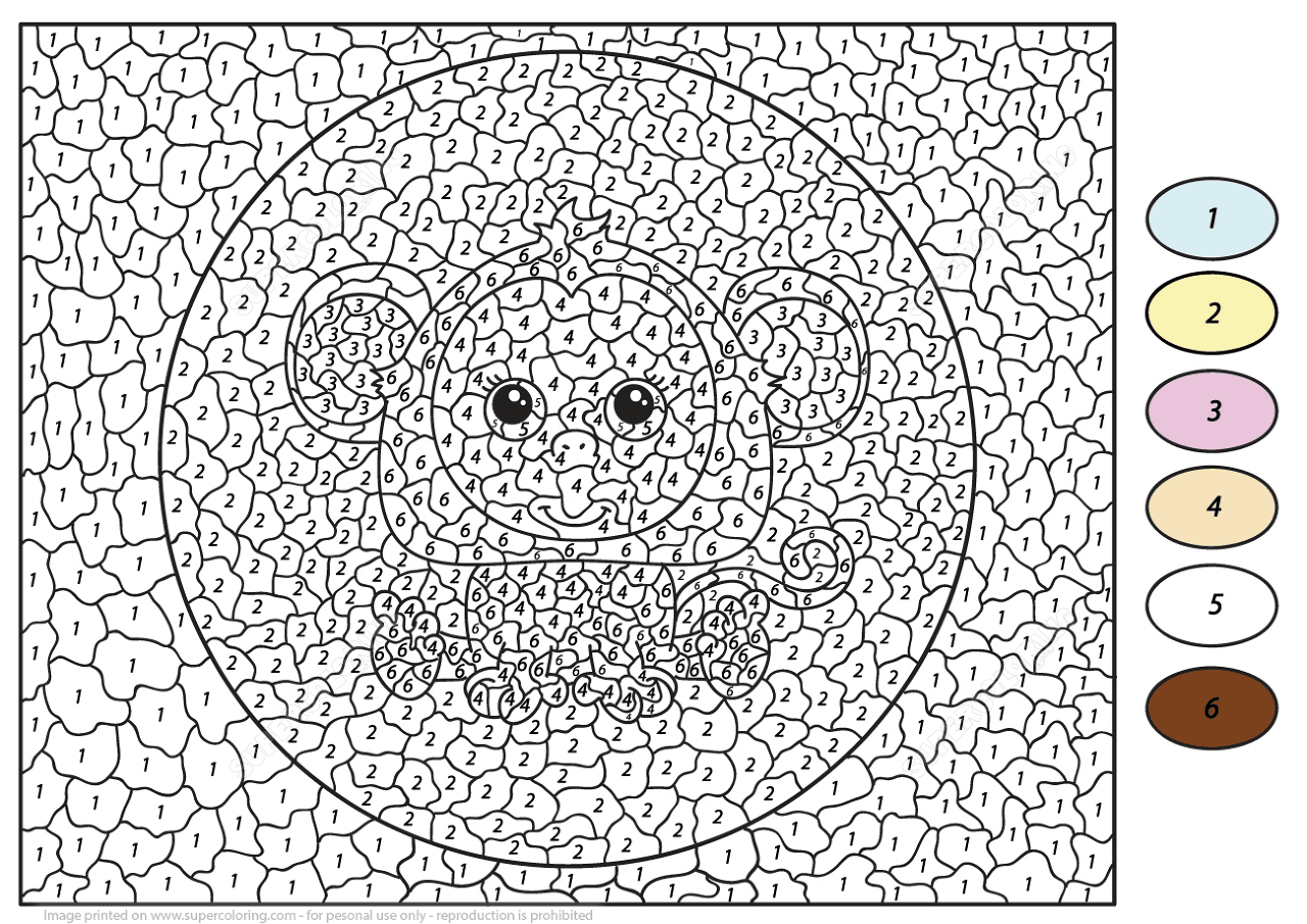 color by number difficult printable