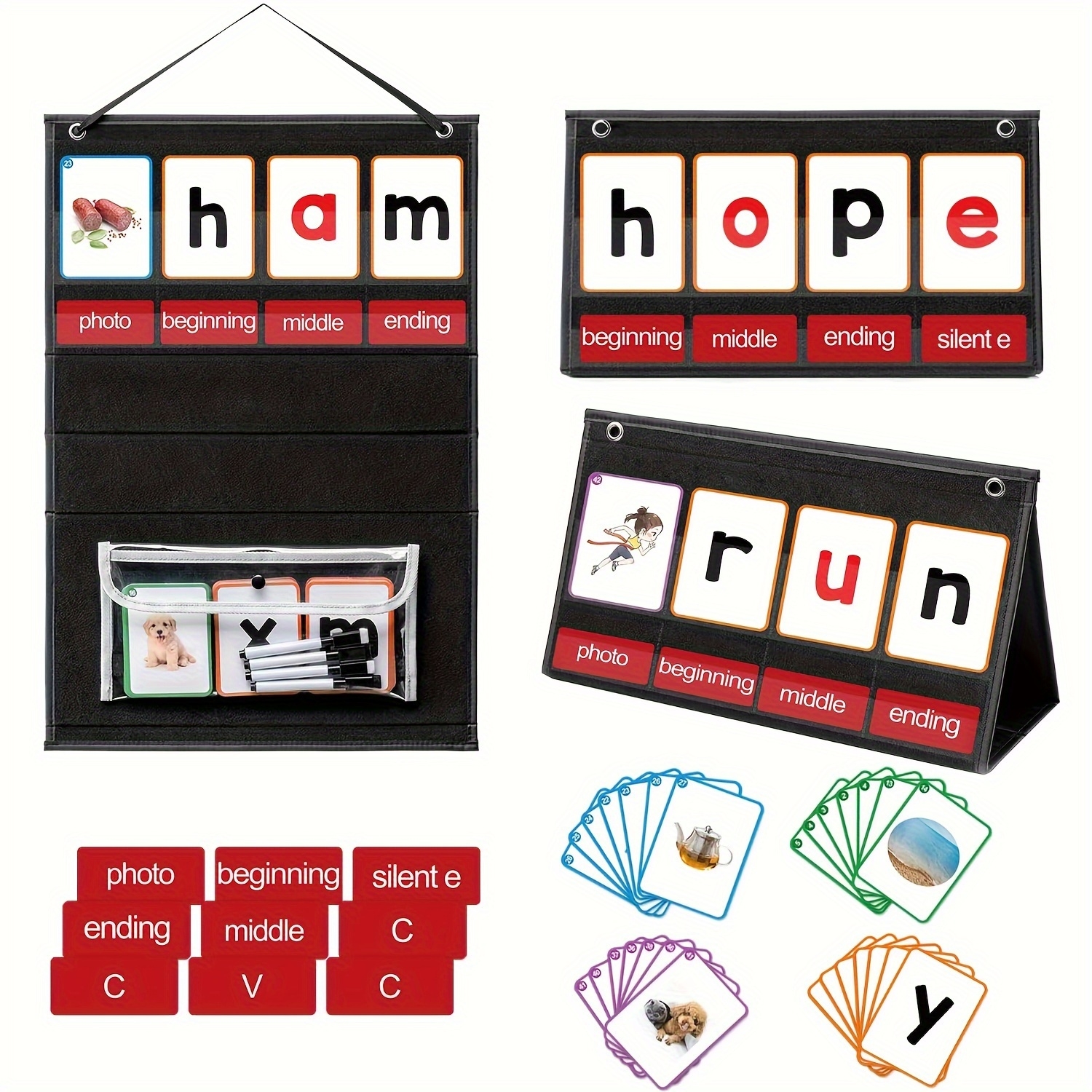 Cvc Word Generator Desktop Pocket Chart 107 Cards Cvc Temu