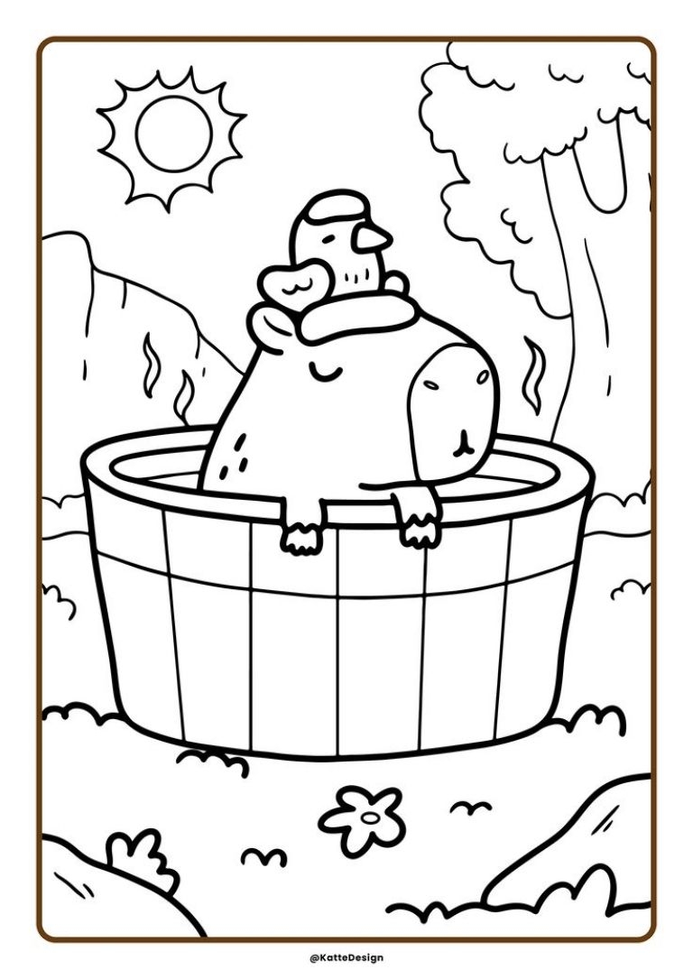 capibara para imprimir y colorear