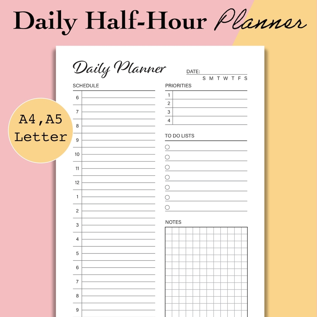daily planner by hour