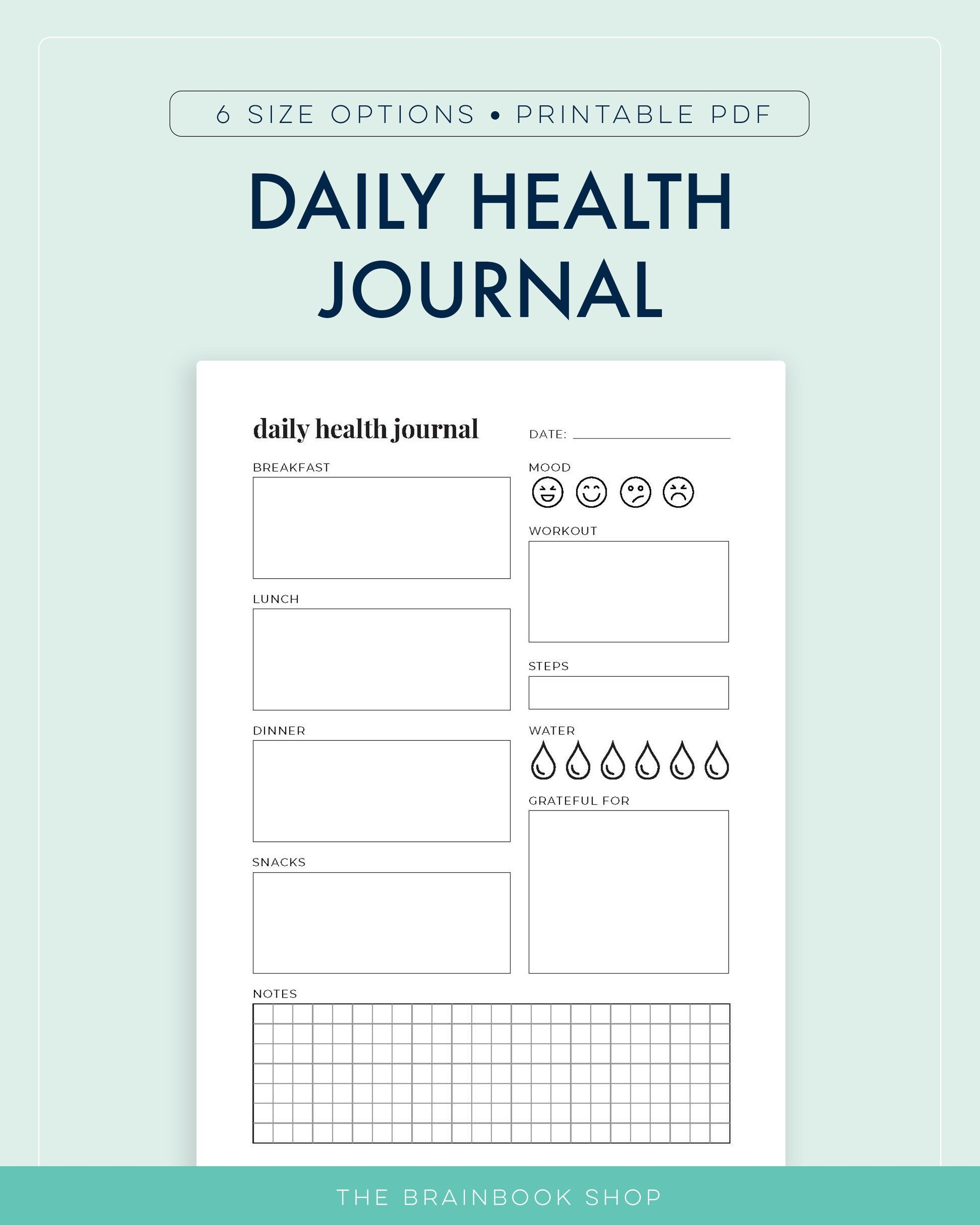 Daily Health Journal Wellness Journal Mental Health Tracker Health Tracker A4 A5 Letter Half Letter Happy Planner Etsy