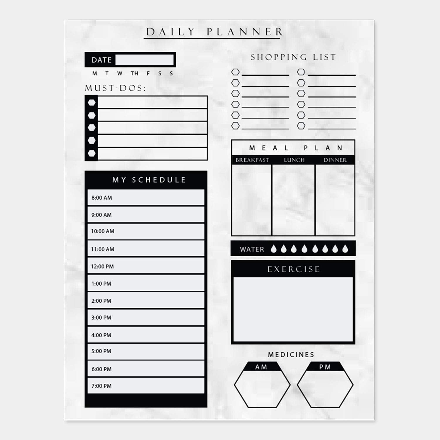 Daily Planner 8 5x11 Inches Undated Checklist Organizer Tear Off Pads With Field Task Notes For Home And Work Journal Personal Goal Scheduling And Planning To Do List 50 Pcs Black