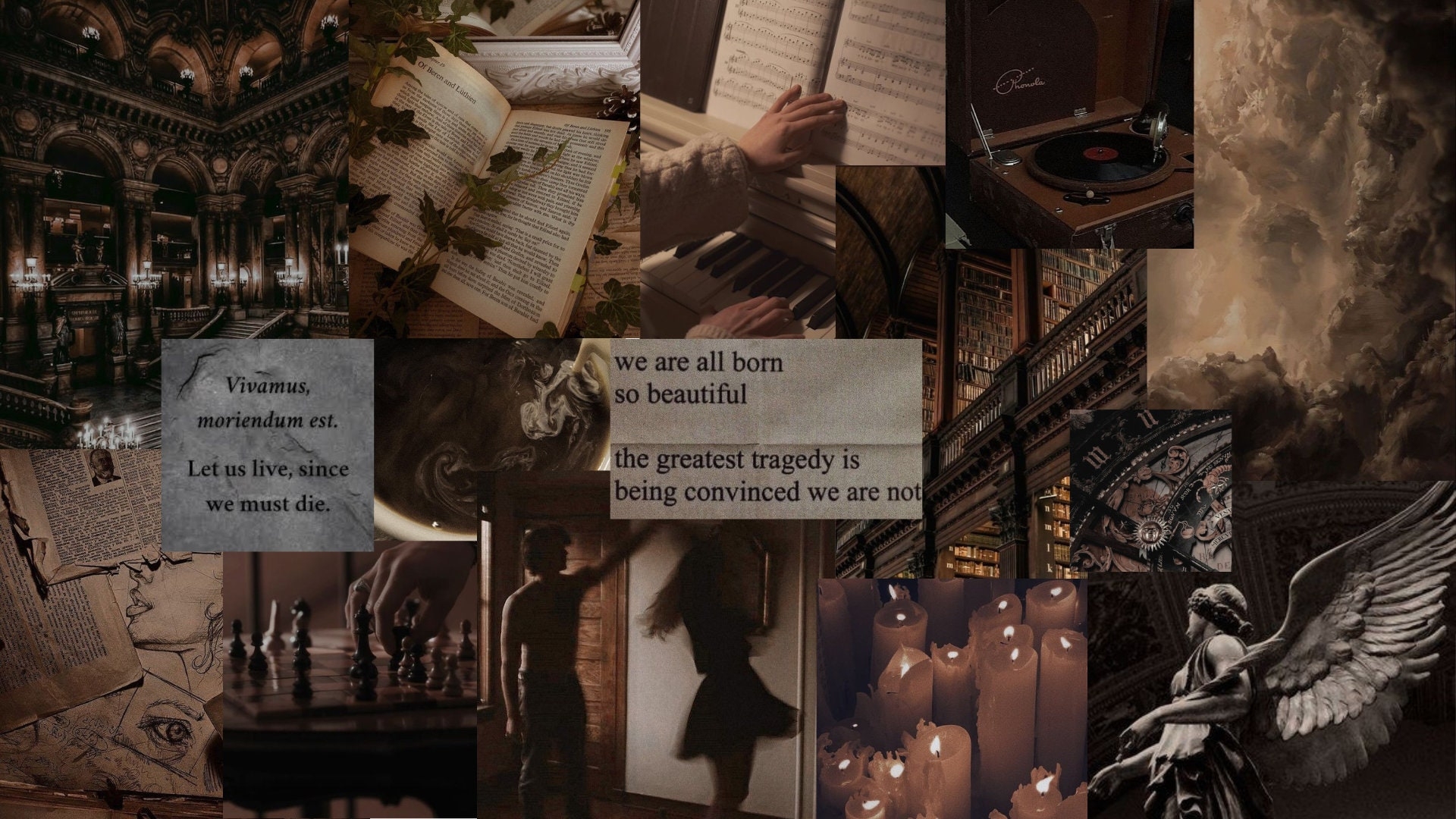 Dark Academia Aesthetic Computer Wallpaper Etsy