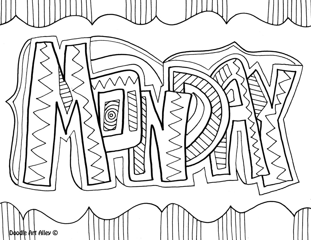 Days Of The Week Coloring Pages CLASSROOM DOODLES