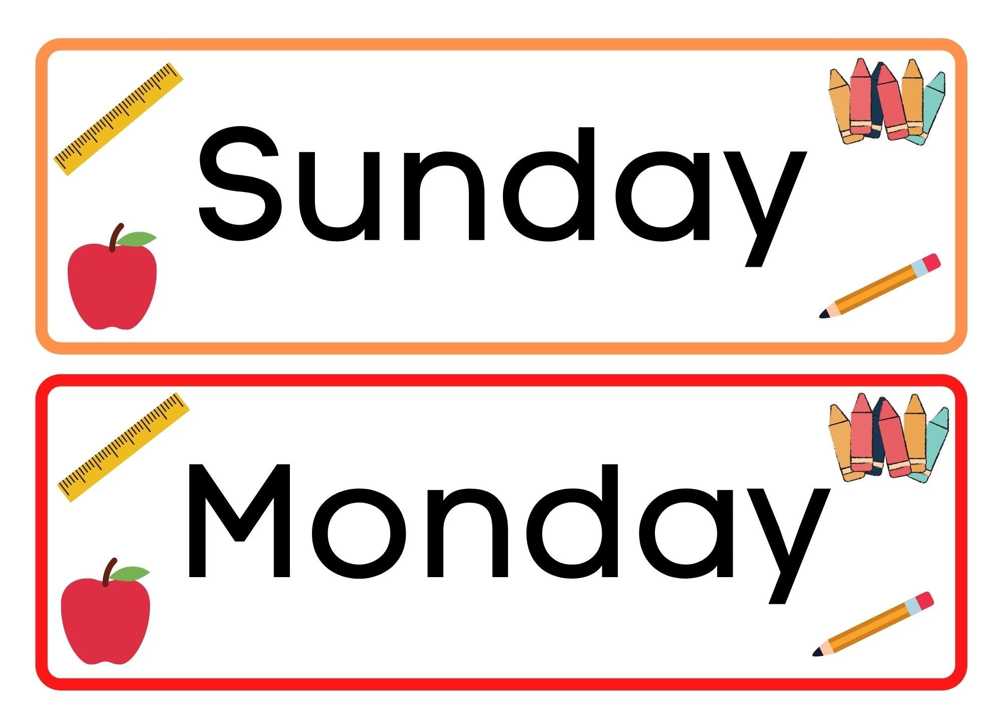 Days Of The Week Printable Flashcards Instant Download Days Of The Week Classroom Flashcards Pre k Flash Cards Etsy Sweden